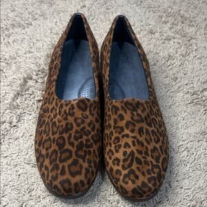 SAS Women Leopard Print Bliss Slip On Wedge Comfort Shoes Size 11.5W